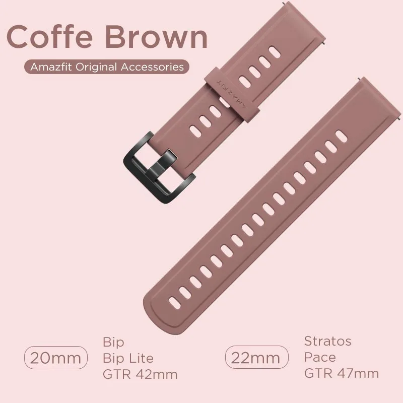 Ремешок Huami Amazfit Смарт-часы ремешок для Xiaomi Amazfit Bip Pace Stratos GTR часы Amazfit Smartwatch - Цвет: Coffe Brown