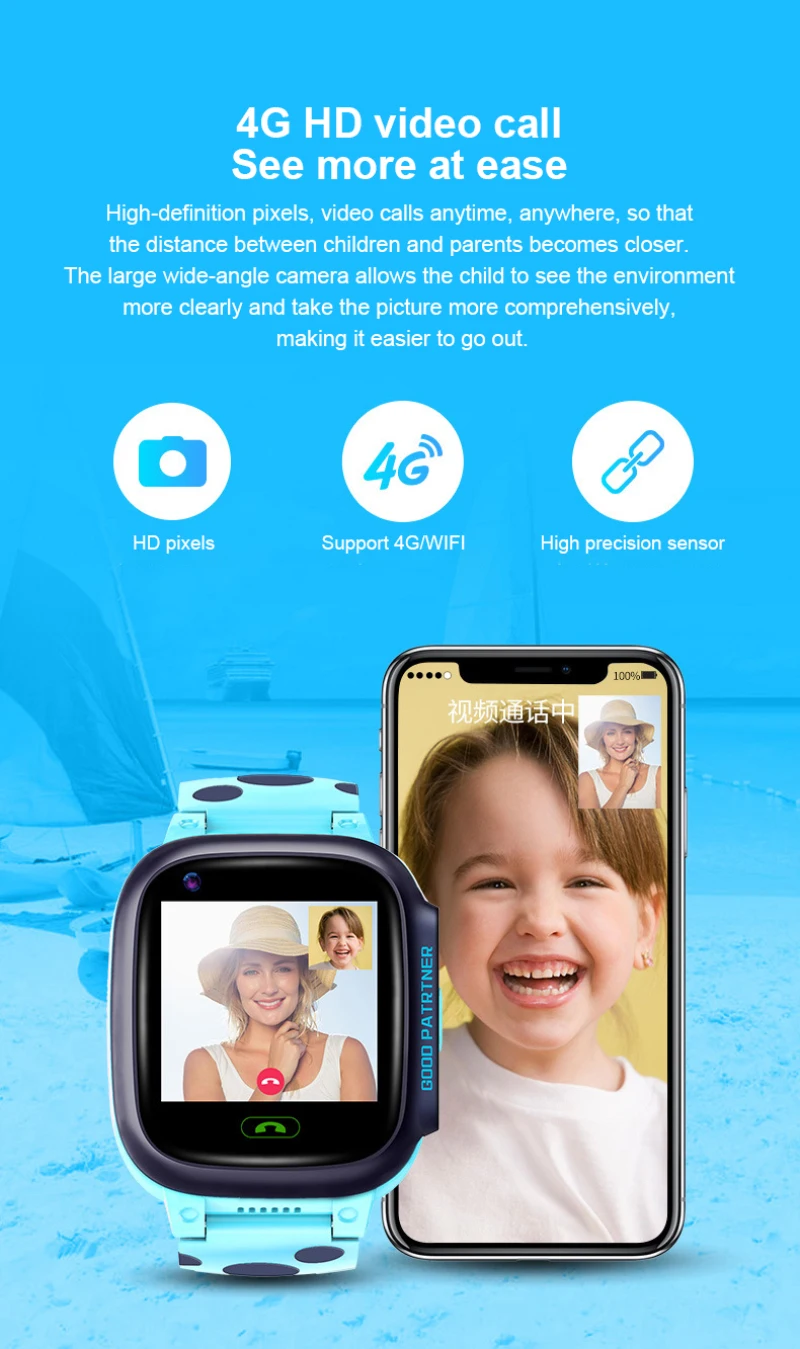 Chamada de Vídeo à Prova Inteligente para Menino Crianças Relógio Inteligente 4g Gps Wifi Rastreamento Dwaterproof Água Sos Chat Voz Menina Universal 1pc Y95 8 wifi rastreamento chamada de vídeo à prova