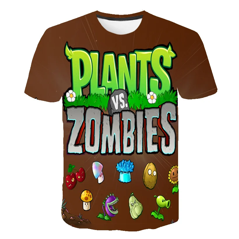 3D Plants Vs Zombies Lucu T Shirt 
