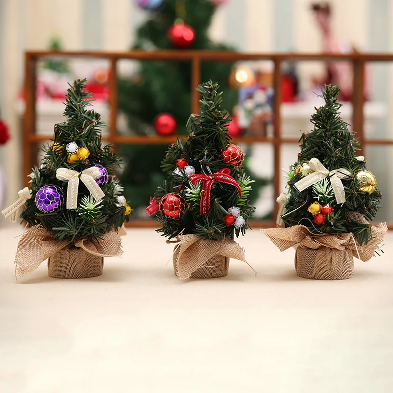 20 см ПВХ рождественские мини-елки рождественские украшения для дома маленькая сосновая елка Рождественская миниатюрная елка фестиваль украшения для дома