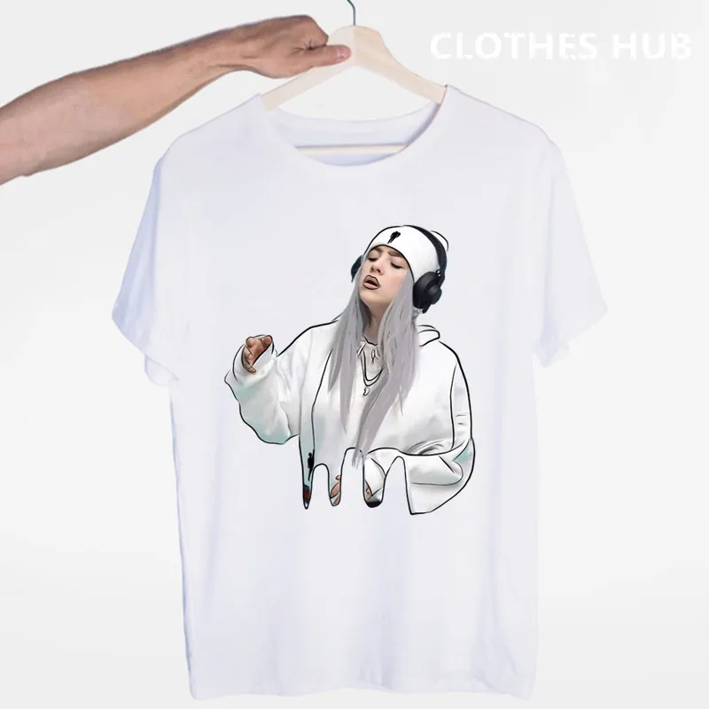 Billie Eilish футболка с круглым вырезом и короткими рукавами Летняя Повседневная модная футболка унисекс для мужчин и женщин - Цвет: Бургундия