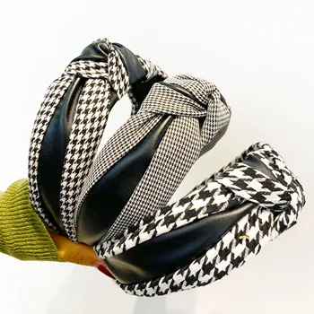 

Chen Yan Fashion Knot Headband Lady Print Headbands New Plaid Hairband FG1914