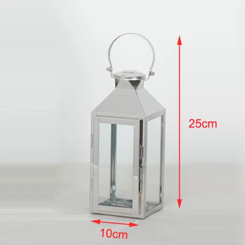 S Stainless steel Nordic Lantern Candle Holder Rose Gold Stainless steel Candlestick Glass wind lamp candle holder Home Party Decoration Gift - Цвет: S Stainless steel