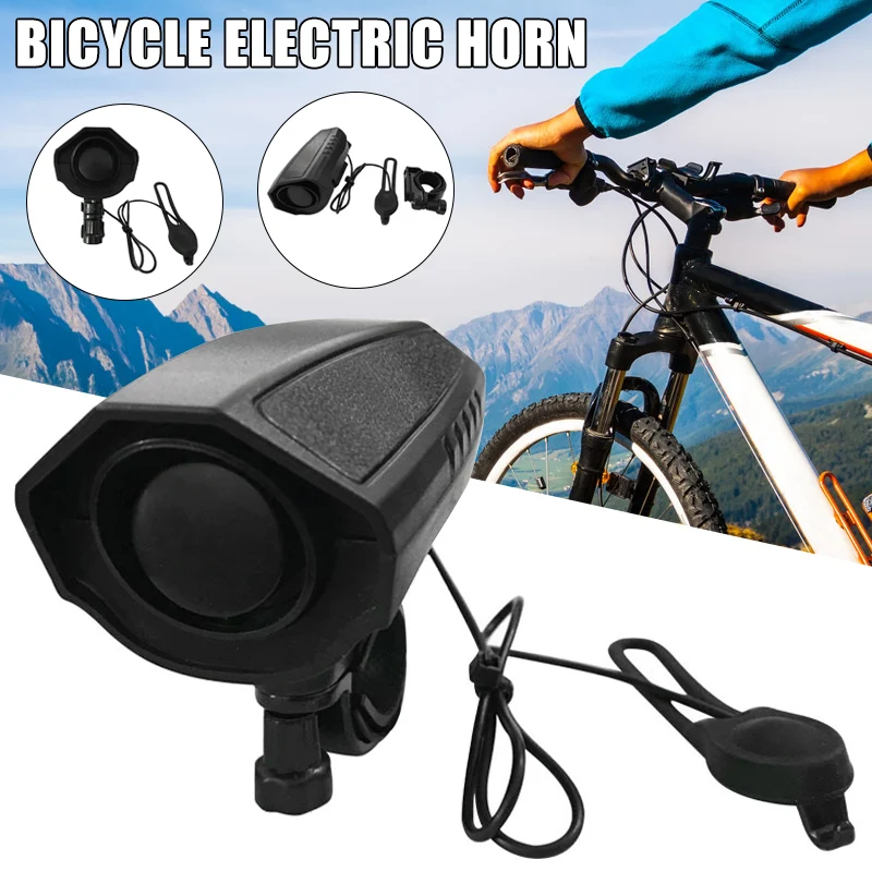 110dB Cycling Battery Powered Durable Safety Black Riding Loud Bike Horn