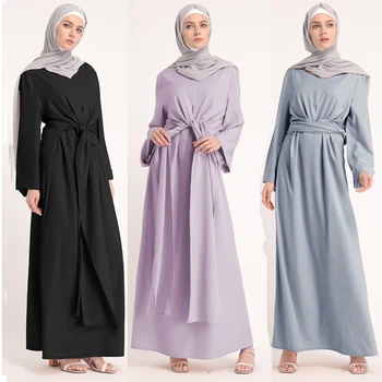 

Kaftan Abaya Muslim Dress Dubai Turkey Ramadan Caftan Marocain Vestidos Bandage Hijab Dresses Turkish Elbise Islamic Clothing