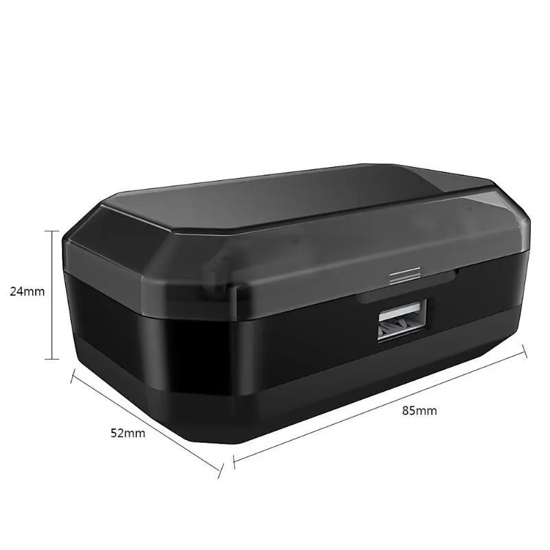 TWS T9 Bluetooth V5.0 наушники Беспроводная гарнитура стерео двойной микрофон спортивные наушники IPX7 водонепроницаемые с 7000 мАч зарядным устройством