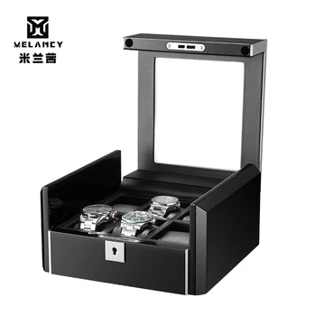 

6 slots Carbon Fibre Watch Box Display with Zipper watches bag Case Watches Display Storage Portable Travel Watch Holder Case