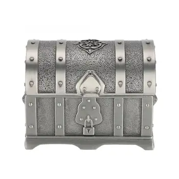 

Vintage Style Rectangle Shape Treasure Chest Jewelry Box Storage Box Zinc Alloy Jewelry Box Watch Gift Box(7*5*5) Watch Displayj