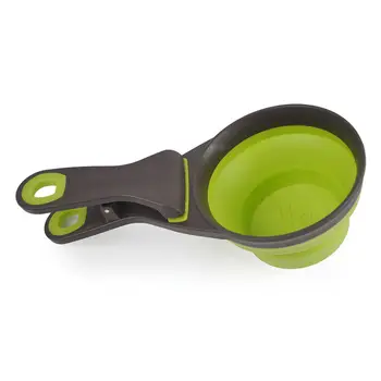 

2 in 1 Collapsible Travel Clip Food klipscoop Measuring Cups for Pets Puppy Dog Cats