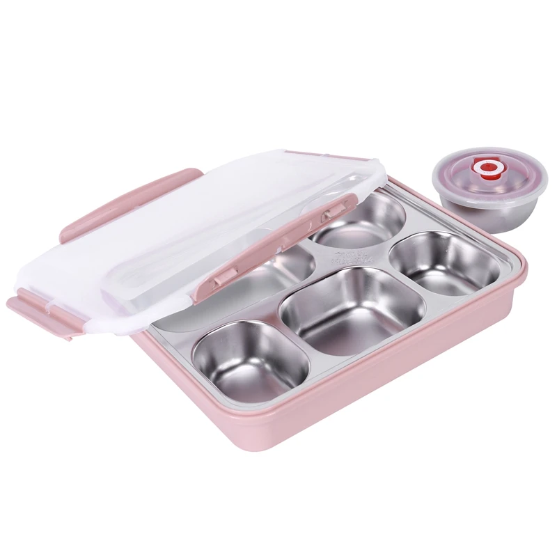 Bento Box из нержавеющей стали Герметичный стул коробка суп миска-контейнер розовая школьная посуда