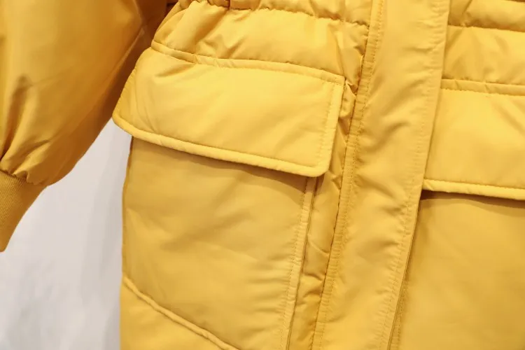 Скидка сезон распродажа Южная Корея Dongdaemun пуховик женский средней длины уплотненный большой меховой воротник приталенное пальто корейский