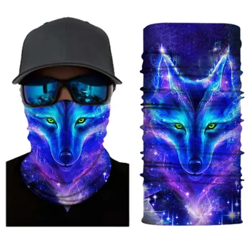 

Magic 3D Seamless Face Mask Animal Dog Cat Bandana Windproof Motorcycle Moto Riding Neck Gaiter Shield Tube Scarf Balaclava Men