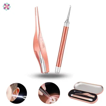 

Led Lamp Children Earpick Stainless Steel Visible Glowing Earwax Removal Tool SetCY