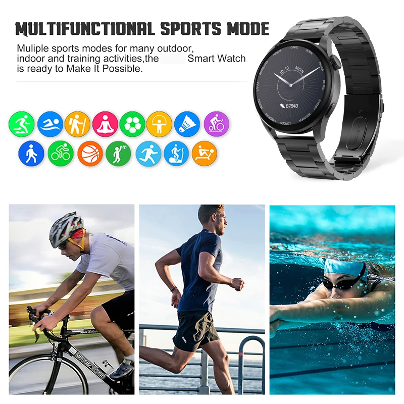 2021 ޽  ȭ ECG Ʈ ġ   IP68  ɹڼ  Smartwatch ð 3