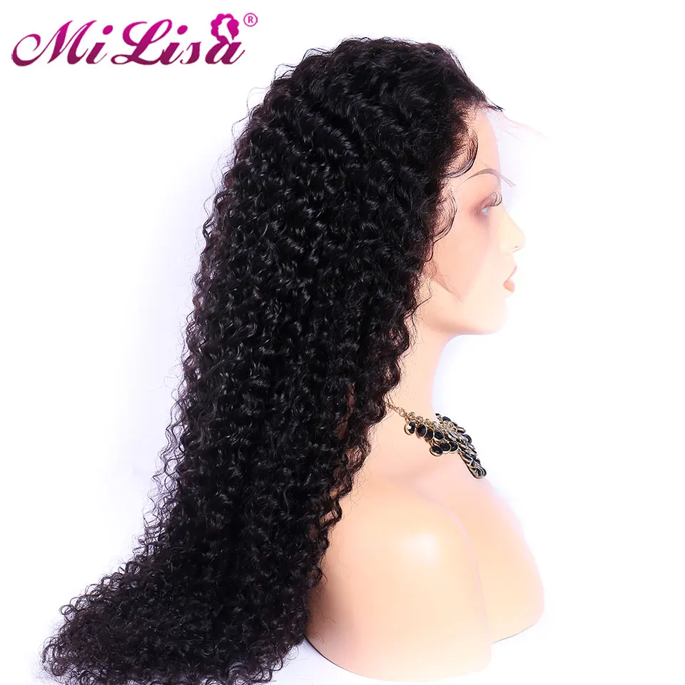 

Mi Lisa Curly Wave Wigs 150 Density 8- 24 Inches Brazilian Lace Front Human Hair Wigs With Baby Hair Remy Hair Pre Plucked