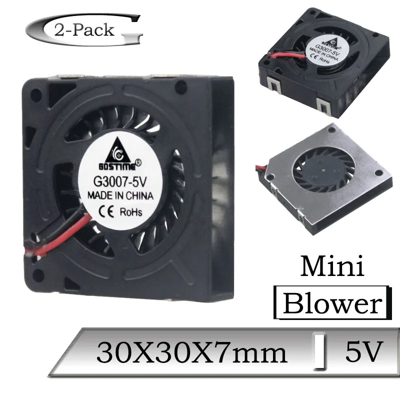 2 Pcs Gdstime 3cm 3007S 30X30X7mm DC Brushless Blower Cooling Fan 30mm 30mmx7mm 5V Mini 2Pin 3D Printer Cooler | Компьютеры и офис