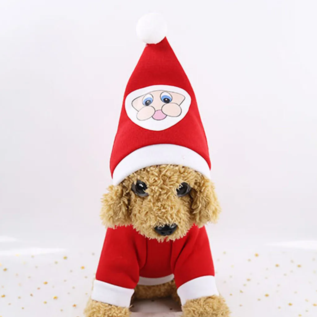 Комбинезоны для собак для домашних животных для кошек Собака Рождество Санта зимняя теплая одежда платье утепленная одежда Одежда для собак P30
