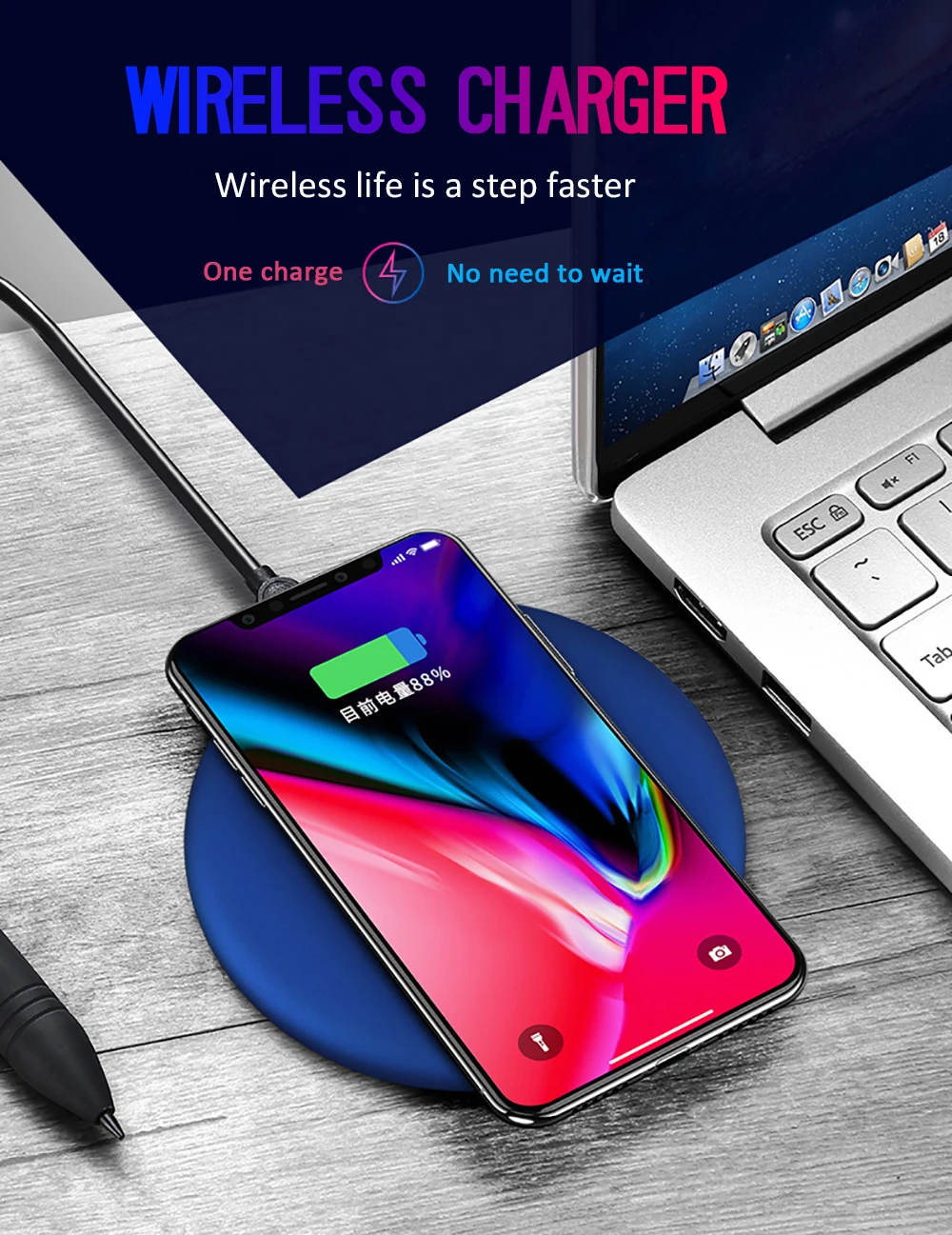 Беспроводное зарядное устройство FENGDAO 5 Вт Qi для samsung S9 S10+ Note 9 8 Galaxy S10Fast Беспроводная зарядная панель 7,5 Вт для iPhone X/XS Max XR 8