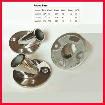 

HQ RB01 Marine 316 Stainless Steel Boat Hand Rail Fitting Round Stanchion Base For Pipe 7/8IN 1IN 1 1/4IN 22 25 32MM Dia