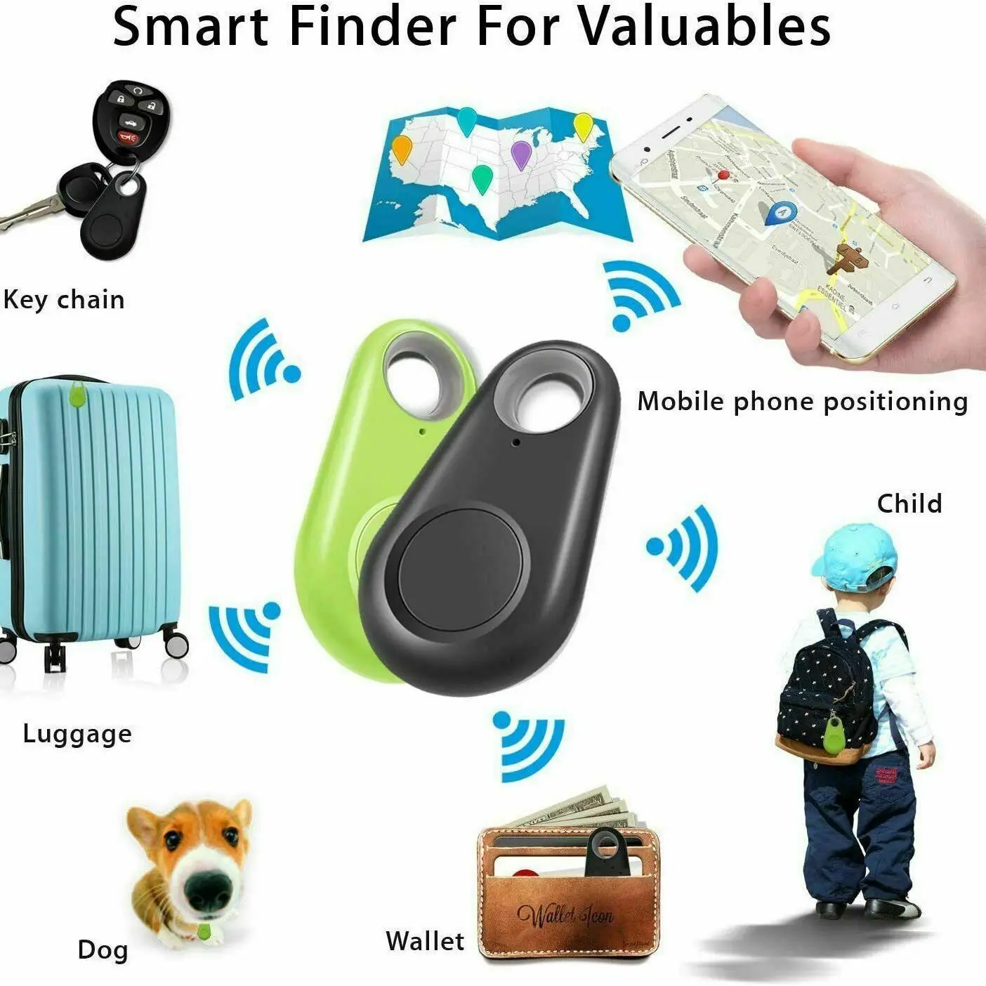 Mini Pets Smart Finder Tracker Anti-Lost Bluetooth Tracker For Pet Dog Cat Keys Wallet Bag Kids Tracker Finder lost key finder