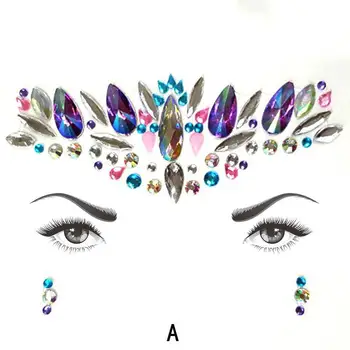 

Adhesive Face Gems Rhinestone Temporary Tattoo Jewels Body Sticke Drop Stickers Tattoos Party Temporary Glitter Festival Y9L0