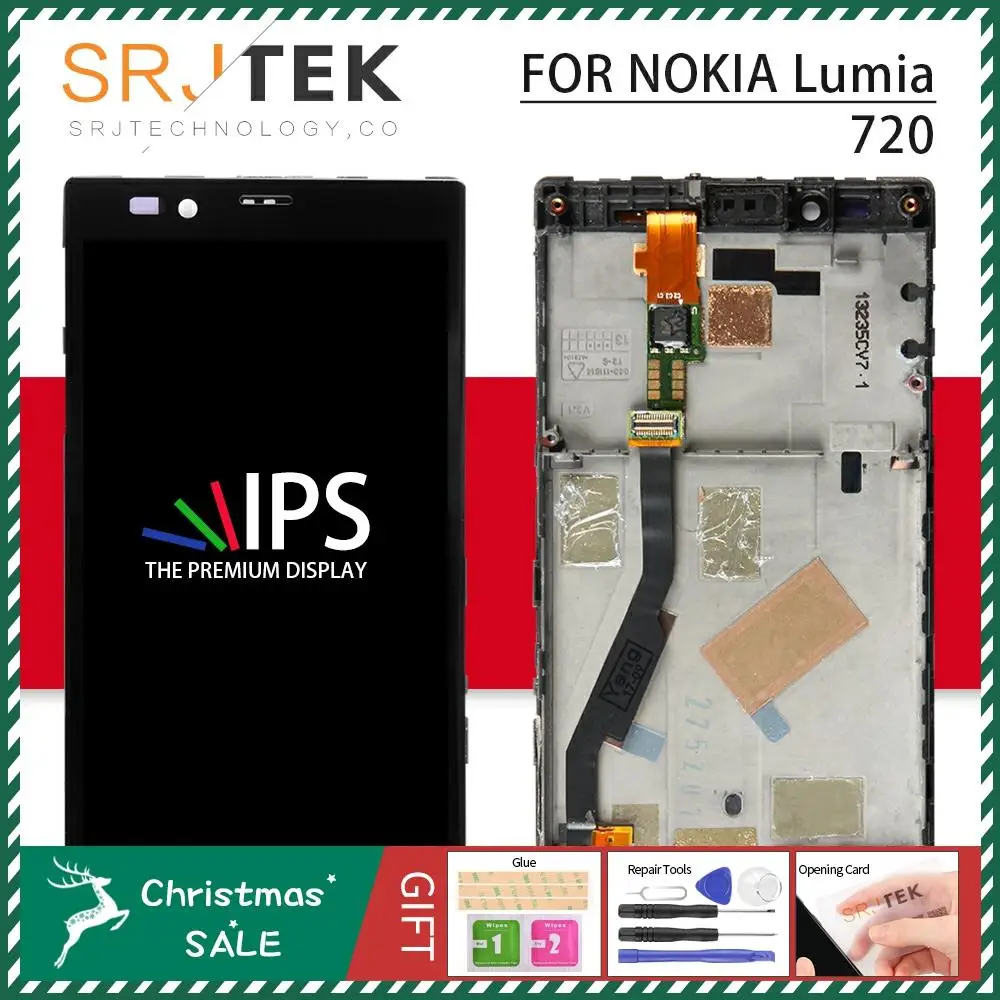 Srjtek ЖК-дисплей для Nokia Lumia 720 сенсорный экран с рамкой для Nokia Lumia 720 дигитайзер сборка для Lumia N720 экран