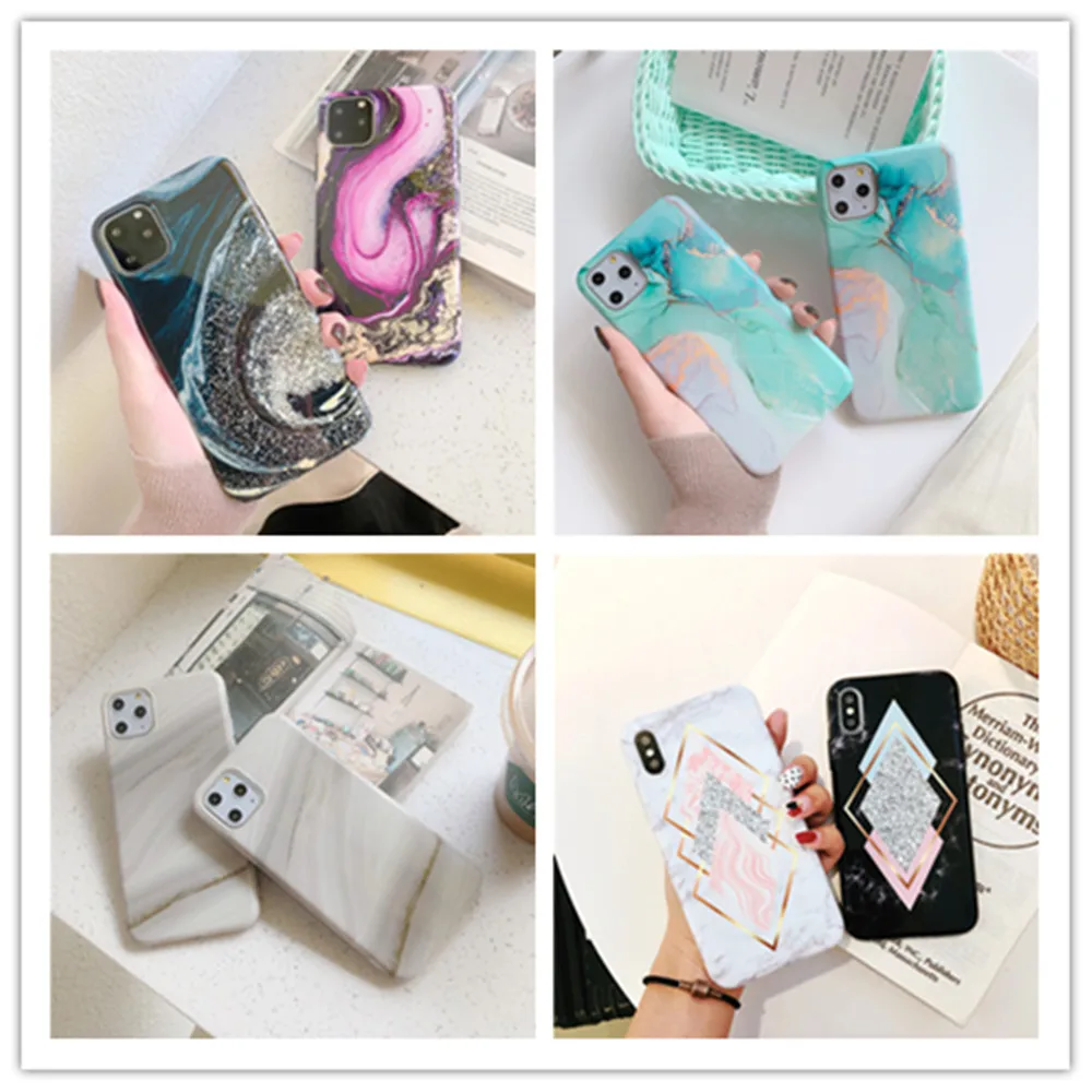 

Marble Texture Pattern Cases Cover For iPhone 11 Pro Max X XS XR Xs Max Case For iPhone 7 8 Plus protective Cases Cover