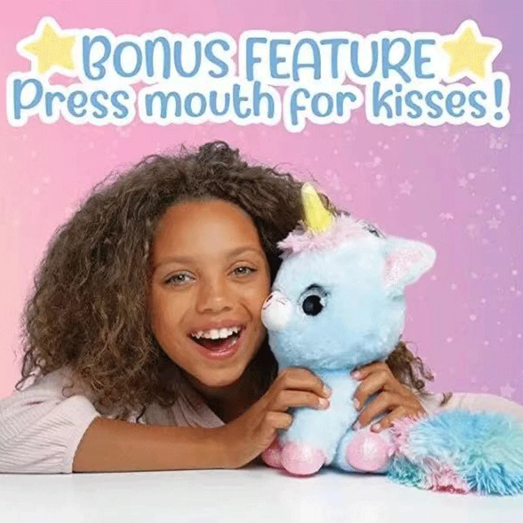 Interactive Luminous Unicorn Simulation Touch Kitten With Music Children's Plush Electric Toy Girl Gift