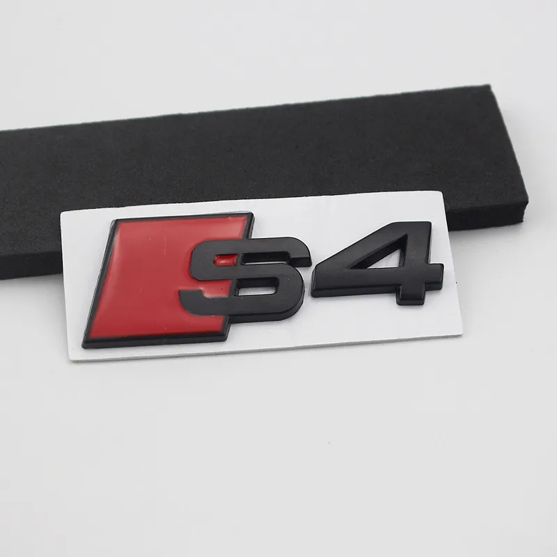 3 шт. стайлинга автомобилей 8 см* 3 см серебристый, черный металл S3 4 5 S6 8 Эмблема для A4L A6L A3 A5 A8 задний багажник знак логотипы автомобилей Стикеры - Цвет: Black S4