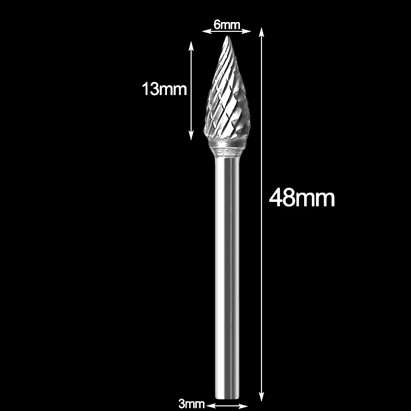 3x6 мм Вольфрамовая сталь карбид заусенцы резак роторный инструмент заусенцы двойной Алмазная резка роторные полировочные инструменты - Цвет: 4