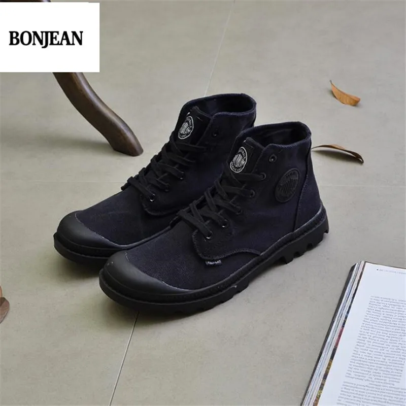 Мужская обувь высокие парусиновые ботинки в стиле милитари ретро Уличная Martin
