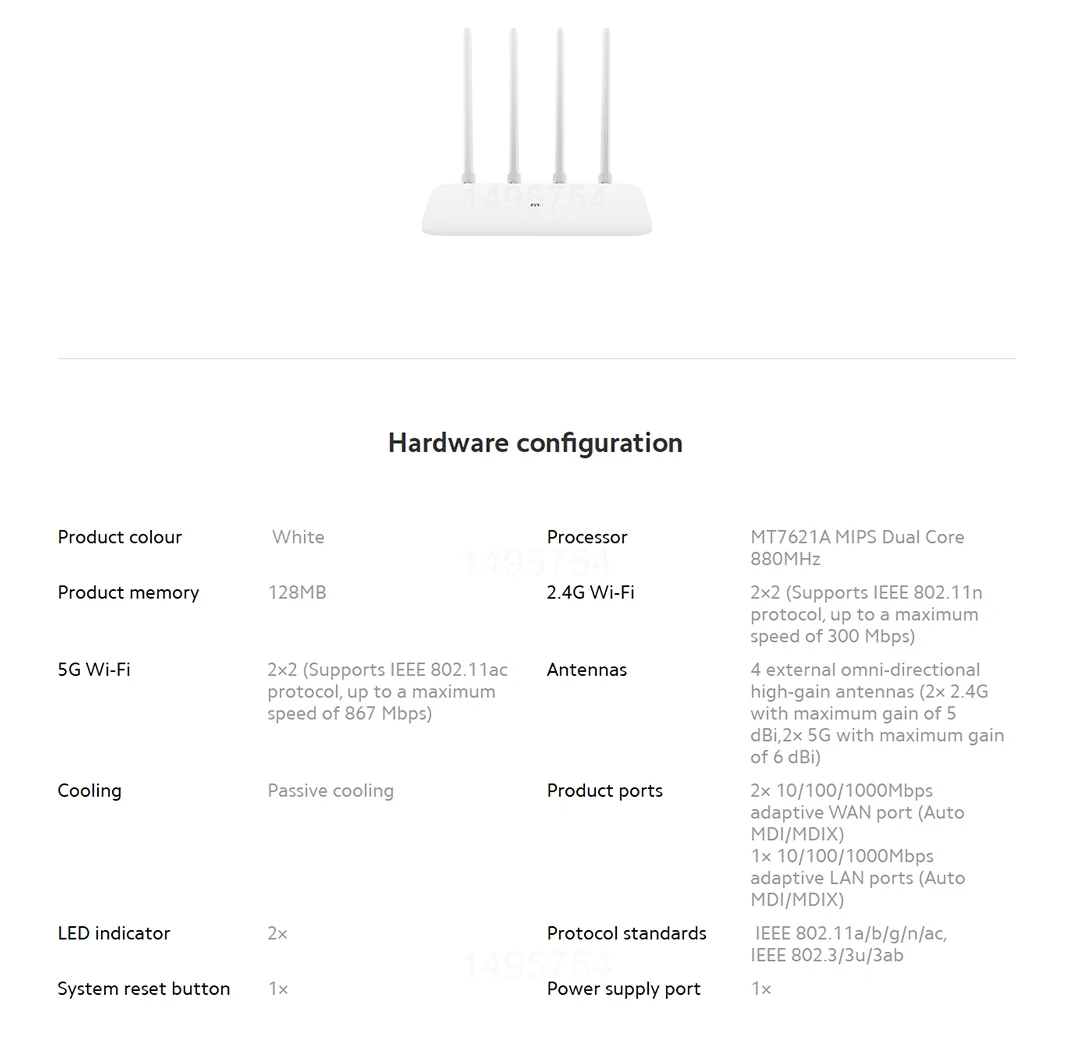 Xiaomi Router 4A Gigabit Ấn Bản 1167Mbps 2.4GHz/5GHz WiFi Repeater 128MB DDR3 Độ Lợi Cao 4 ăng Ten Mạng Mở Rộng Ứng Dụng Tiếp wireless wifi signal booster