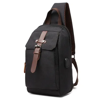 

Solid color splash-proof shoulder bag middle school student Korean version of the college style male fashion casual