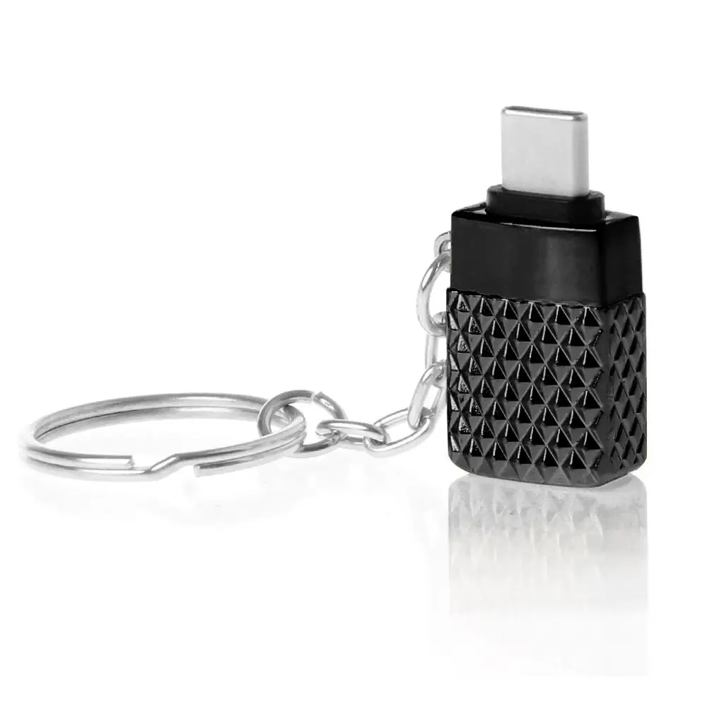 Металлический Тип C Мужской к USB 3,0 Женский адаптер конвертера OTG для Macbook Xiaomi S8 - Цвет: Черный