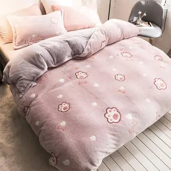 

24 Home Textiles 1pcs Flannel Quilt cover Soft Warm Coral Fleece Blanket Winter Quilt cover Throw Mechanical Wash