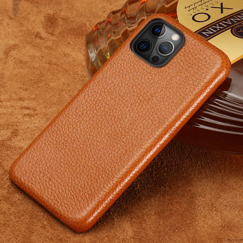 

Genuine Litchi Grain Leather phone case For Apple iPhone 13 14 Pro MAX 12 Mini 12 11 Pro MAX X XS max XR 5 6 6s 8 7 Plus SE 2020