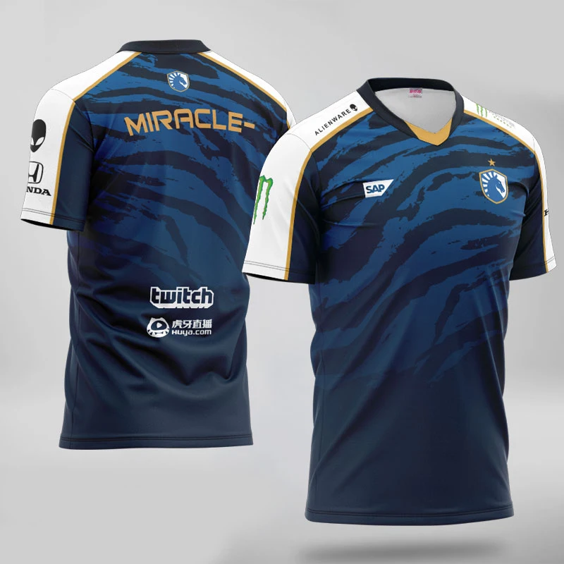 Высокое качество, Esports Liquid, заказное имя, Джерси, футболка для фанатов, для мужчин и женщин, футболки с коротким рукавом, на заказ, ID, футболка, Homme - Цвет: MIRACLE-