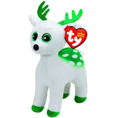 15CM Ty Beanie Boos Big Glitter Eyes Christmas Golden Horn Deer Sven Snow Plush Stuffed Animal Super Soft Christmas Gift Auburn