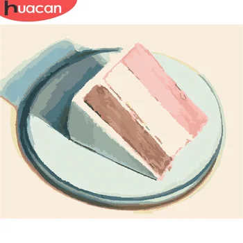 

HUACAN DIY Pictures By Number Food Kits Painting By Numbers Cake Hand Painted Paintings Fruit Drawing On Canvas Home Decor