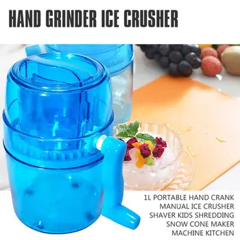 

Portable Mini Ice Crusher Manual Crank Ice Crusher Snow Cone Shaved Summer Household Plastic Fried Ice Machine Ice Cream Tools