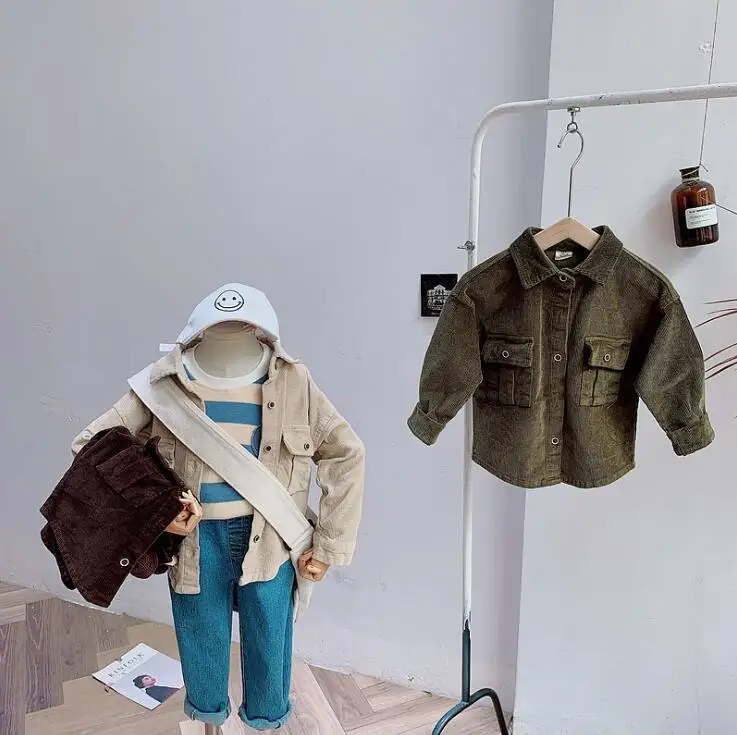 Новинка года,, кордовое пальто для мальчиков Осенняя модная детская куртка с длинными рукавами от 3 до 8 лет, HW703