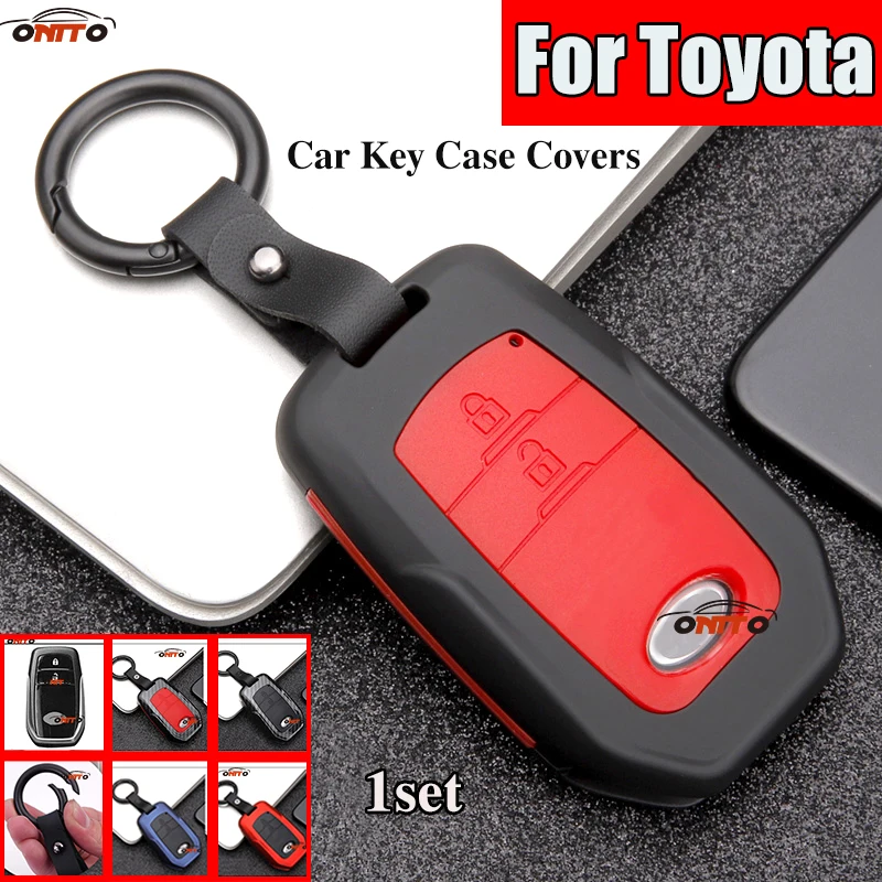 

2 Buttons Car Key Case Covers Key Accessory Protected Key Shell ABS Carbon Fit For Toyota Hilux Revo Innova Rav4 Fortuner
