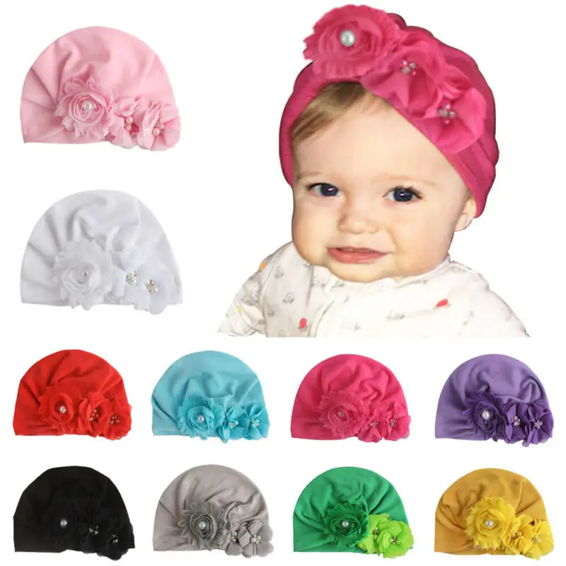 Новинка года, Модная хлопковая шапочка для новорожденных мальчиков и девочек, шапка зимняя шапка с цветочным пончиком, мягкие шапочки, подарки