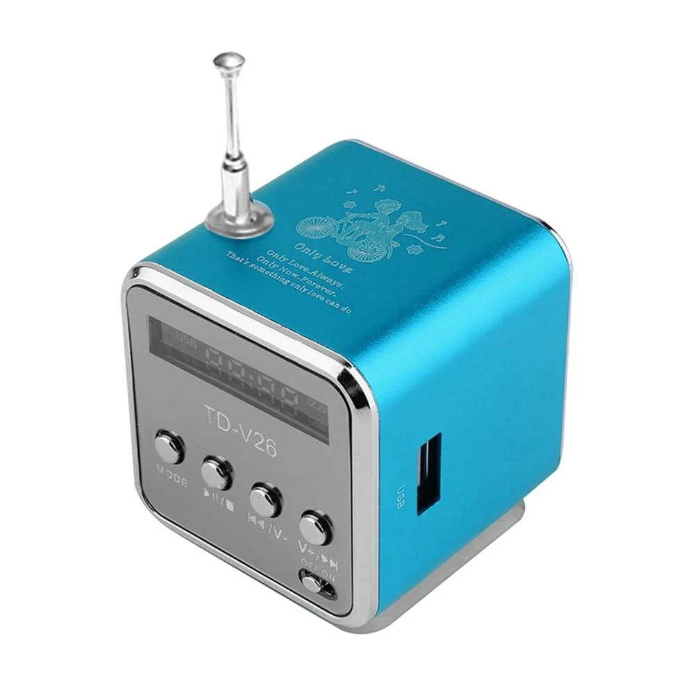Upgraded Subwoofer Speaker Mini LED MP3 Player FM Stereo Portable Radio for PC Notebook TD-V26 Bluetooth-compatible