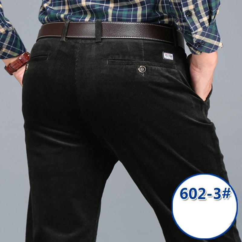 

Autumn Winter Men's Corduroy Trousers Loose Thicken Pants Men Army Black Male Pants Business Casual Pants Plus Size 40 42