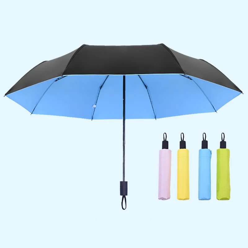 

New Portable Men's Umbrella Mini Pocket Umbrellas Prevent Uv Rainproof 3 Folding Ladies Small Sunny and Rainy Umbrella