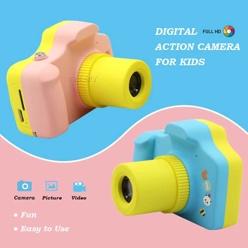Дети Мини LSR цифровая камера 2MP 1,5 дюймов HD Видео Аудио мультфильм рекордер крошечный Vlog Экшн-камера для ребенка день рождения Рождественский подарок