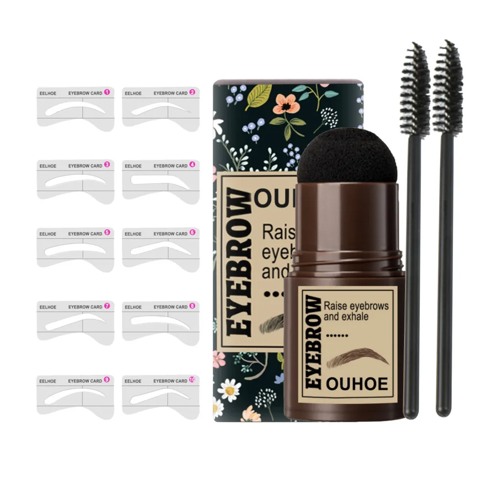Passo Sobrancelha Stamp Shaping Kit à Prova Impermeável Água Longa Duração Sobrancelha Vara Linha de Cabelo Natural Maquiagem Sobrancelha Stencils Escova um 7 Cheap Realç. sobranc.
