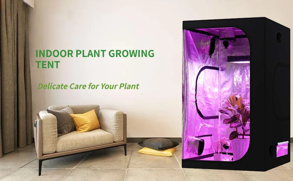 Description Picture 2 of itemLed grow ligh Grow Tent, 96“X48 X78 Plant Growing Tents 600D Mylar Hydroponic Indoor Grow Tent t Kit Bag & Floor Tray