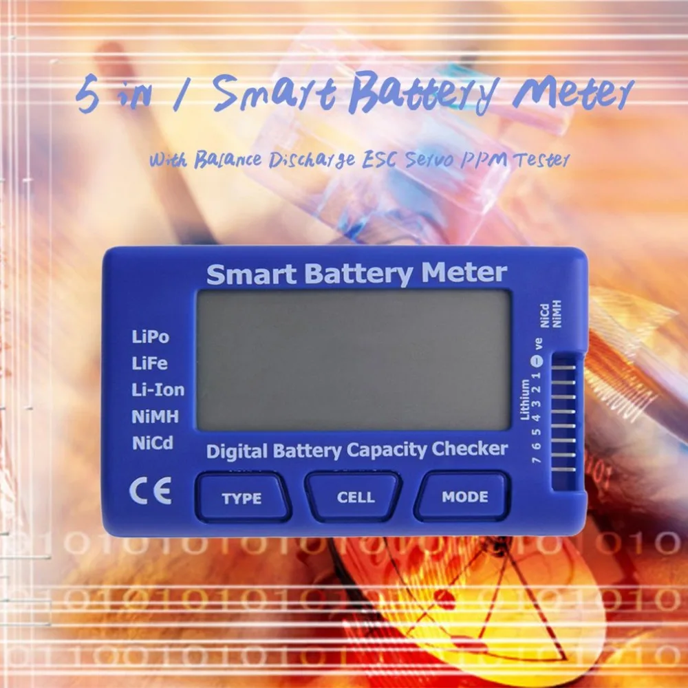 5 в 1 умный измеритель заряда батареи с разрядкой баланса ESC Servo PPM тестер arrvial горячая распродажа